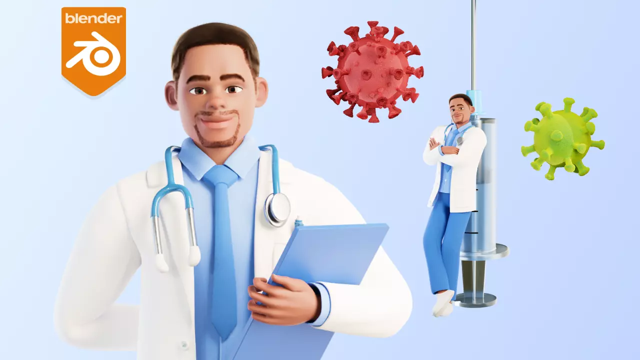 Cartoon Black Doctor Man